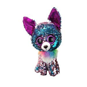 Ty Yappy Flippable Beanie Boo Sequin Chihuahua Plush Color Changing 11.5 Inch